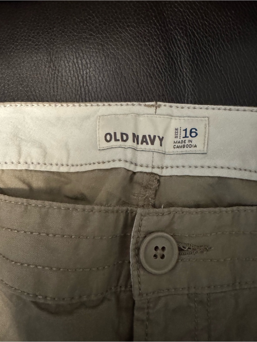 Old Navy Tan Khaki Button-Front Pants